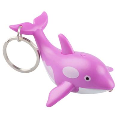 Z - Porte clés Baleine rose LED