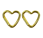 Mousqueton petit coeur 2 pcs - Or