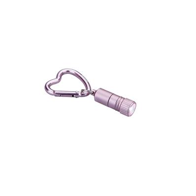 Mousqueton coeur et lampe - Rose