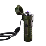 Briquet Plasma rechargeable avec lampe de poche et lanyard.