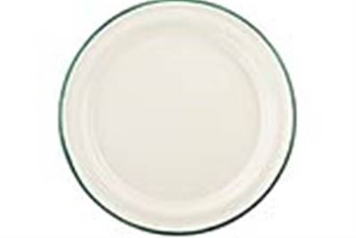 Deluxe Enamelware plate cream