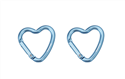 Mousqueton petit coeur 2 pcs - Bleu
