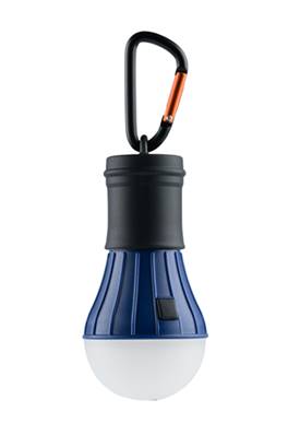Lampe forme ampoule avec mousqueton bleu