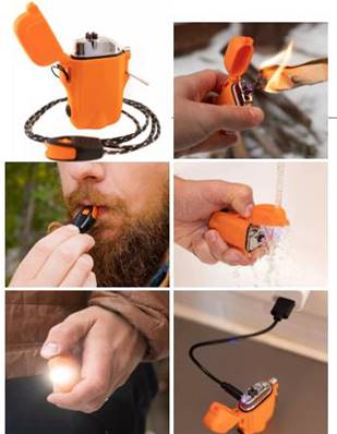 Briquet tempête usb multifonctions