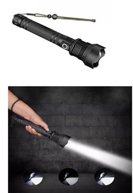Lampe Torche 4000 lm - 3 modes de lumière